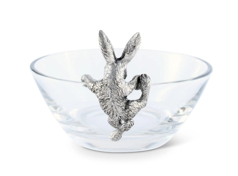 Bunny Glass and Pewter Dip Bowl
