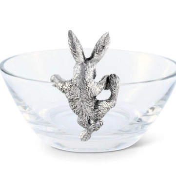 Bunny Glass and Pewter Dip Bowl