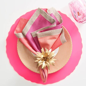 Dip Dye Napkin in Fuchsia and Orange Set/4