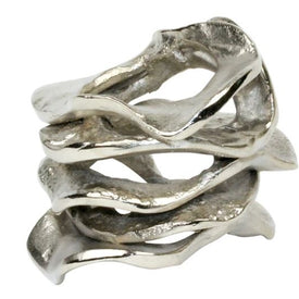 Flux Napkin Ring in Silver Set/4