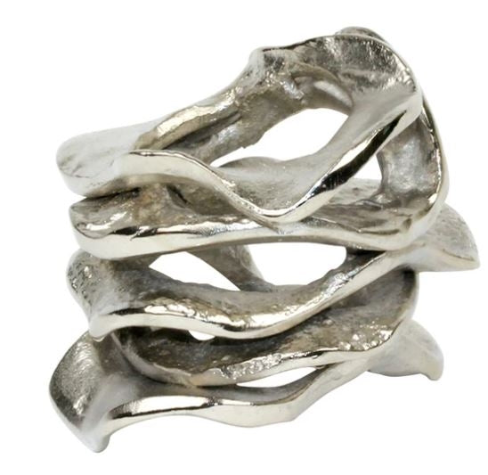 Flux Napkin Ring in Silver Set/4