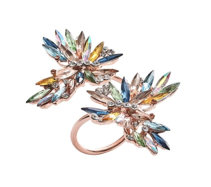Butterflies Napkin Ring Multi Set/4