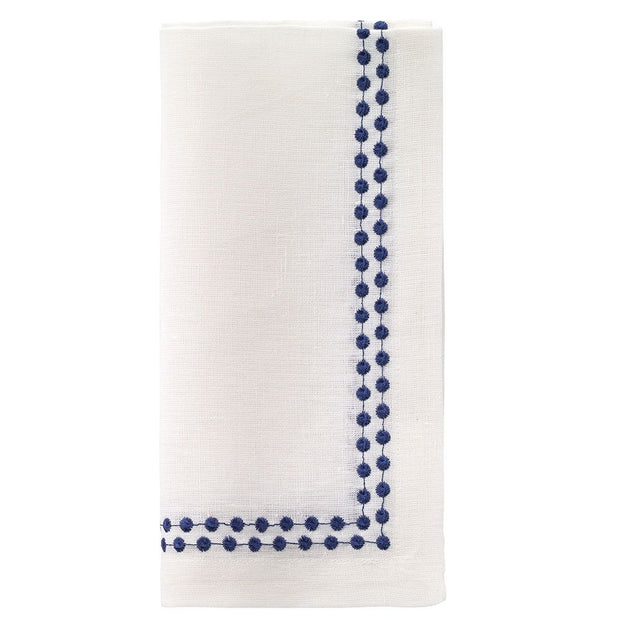 Pearls Navy Napkin Set/4