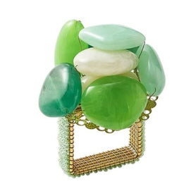 Sea Stone Napkin Ring in Green Set/4