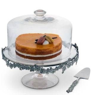 Lilacs Covered Cake Plate