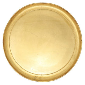 Florentine Wood Gold Medium Round Tray