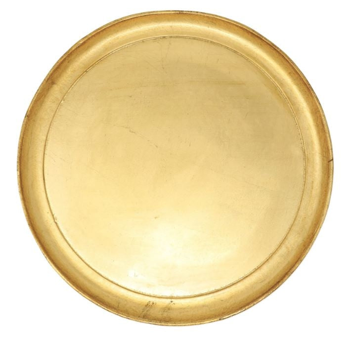 Florentine Wood Gold Medium Round Tray