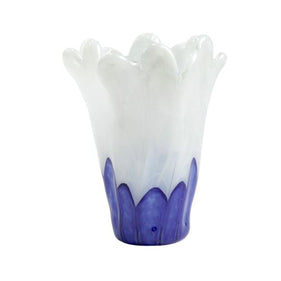 Onda Glass Cobalt and White Medium Vase