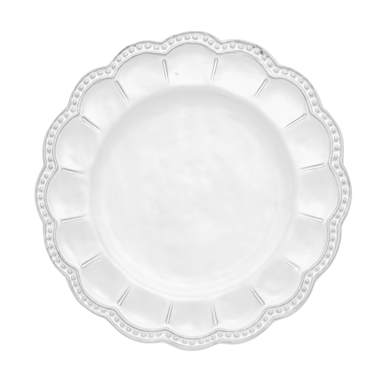 Bella Bianca Beaded Salad Plate