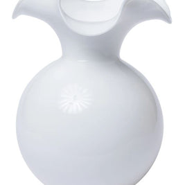 Hibiscus Large White Fluted Vase