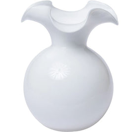 Hibiscus Medium White Fluted Vase
