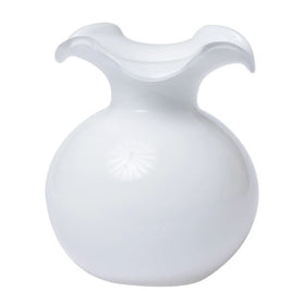Hibiscus Small White Fluted Vase