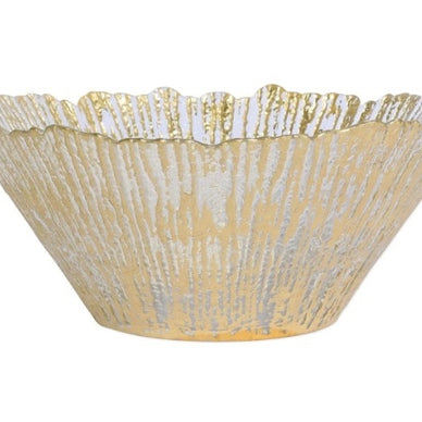 Rufolo Glass Gold Large Deep Bowl