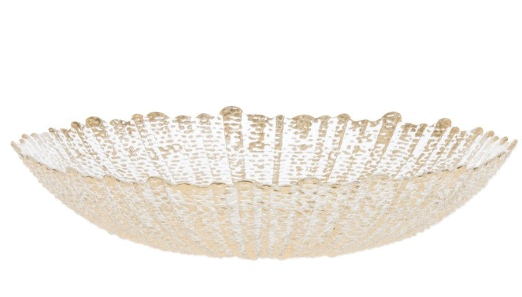Rufolo Glass Gold Large Serving Bowl