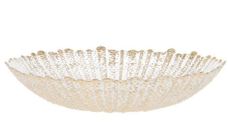 Rufolo Glass Gold Large Serving Bowl