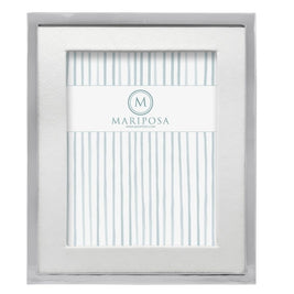 White Leather with Metal Border 8x10 Frame