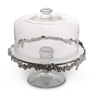 Lilacs Covered Cake Plate