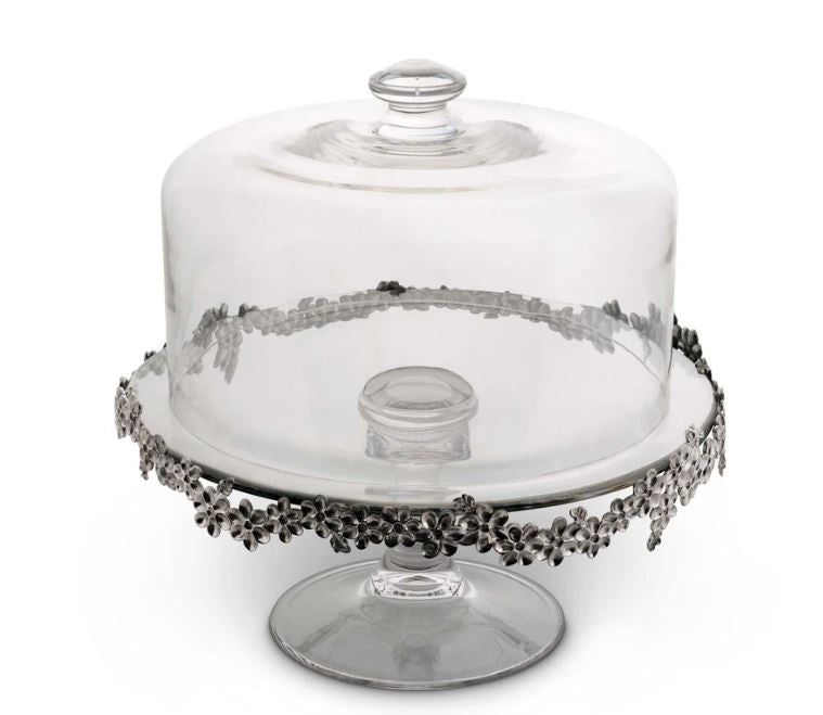 Lilacs Covered Cake Plate