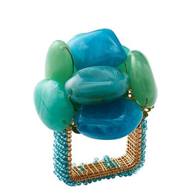 Sea Stone Napkin Ring in Sea Foam Set/4