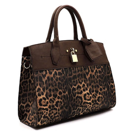 Dark Leopard Handbag with wallet