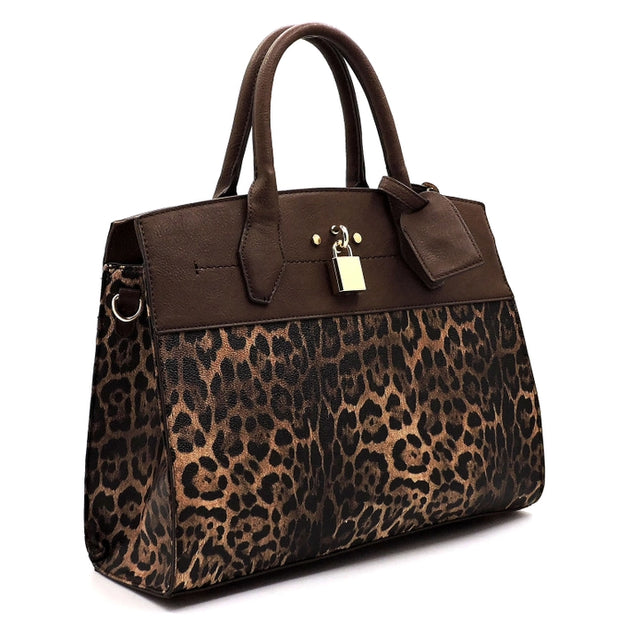 Dark Leopard Handbag with wallet