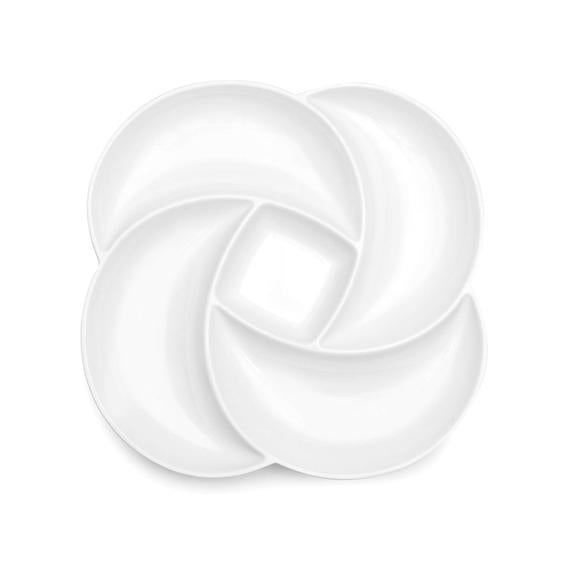 Large Clover White Melamine Serving Platter