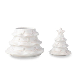 Christmas Tree Cookie Jar - Whitewash