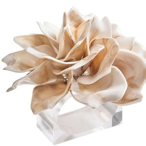 Dahlia Napkin Ring in Ivory Set/4