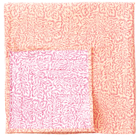 Block Print Leaves Reversible in Fushia/Orange 70