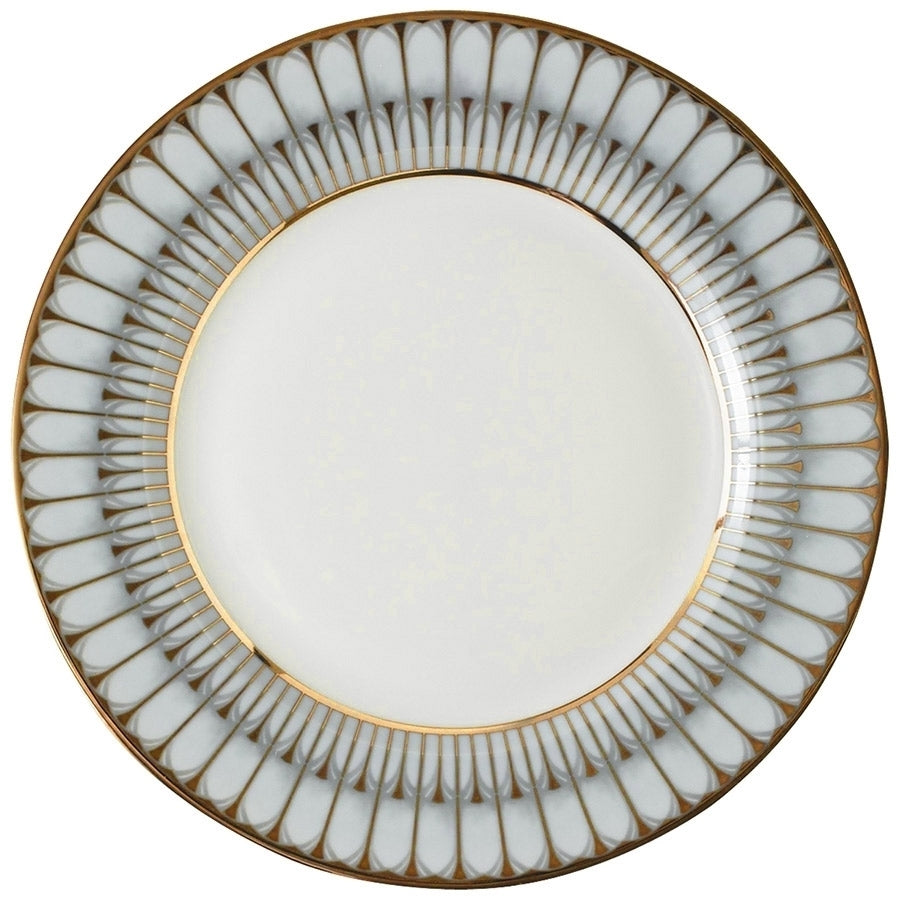 Arcades Grey and Gold Rim Soup Plate