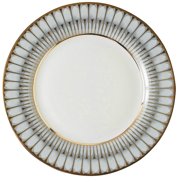 Arcades Grey and Gold Rim Soup Plate