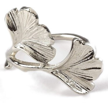 GInko Silver Napkin Ring set/4