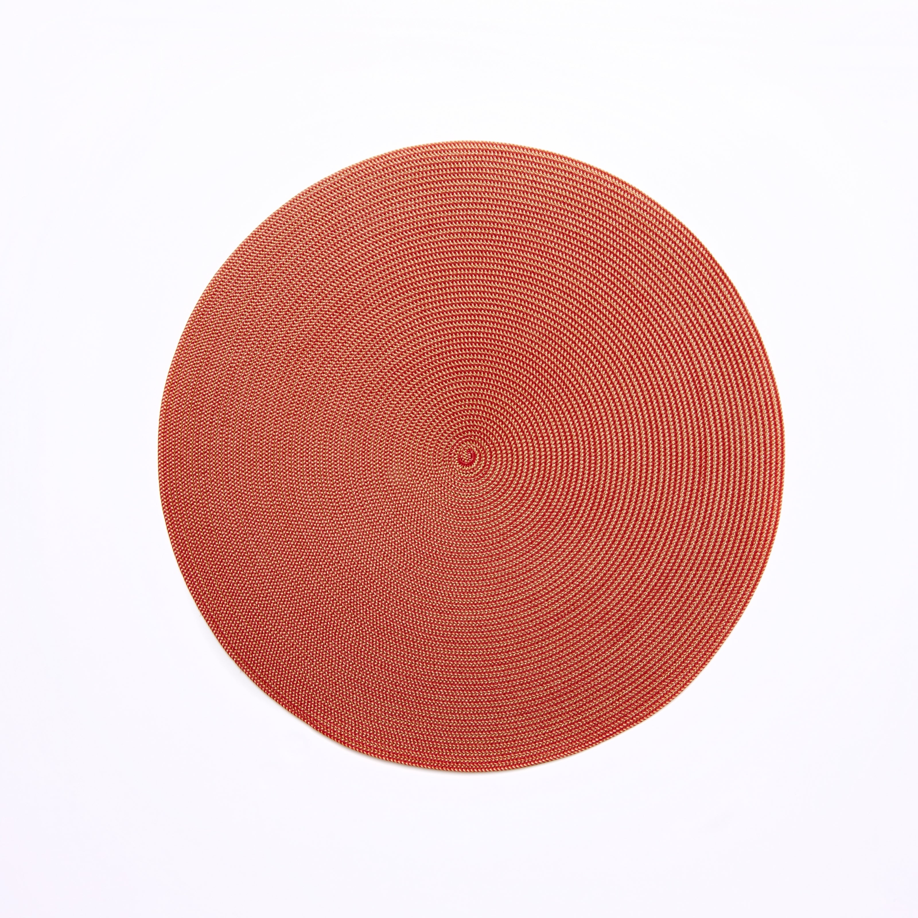 Round Placemat in Gold/Holiday Red Set/4