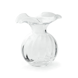 Hibiscus Small Fluted Vase Clear