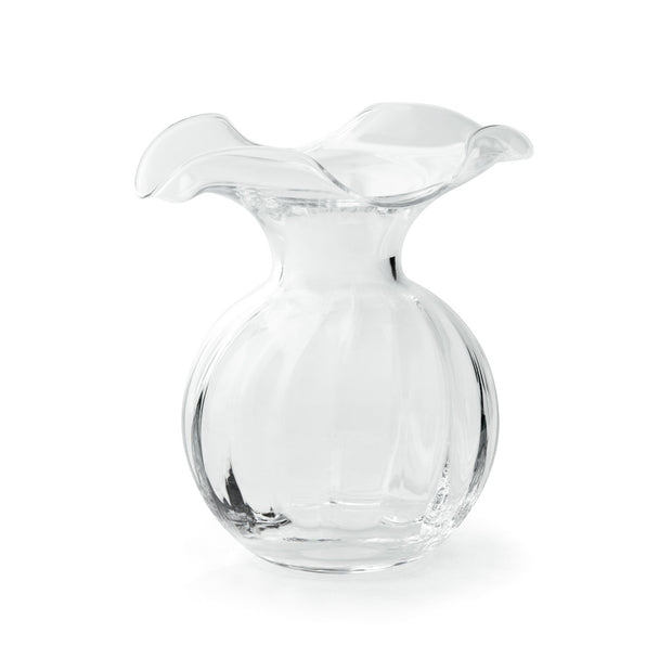Hibiscus Small Fluted Vase Clear