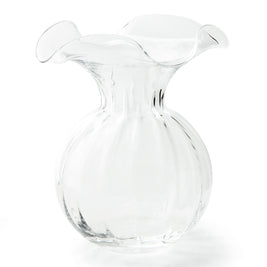 Hibiscus Large Fluted Vase Clear