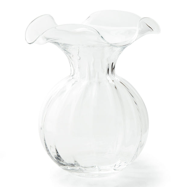 Hibiscus Large Fluted Vase Clear