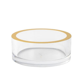 Acrylic Clear Gold Trim Wine Bottle Coaster