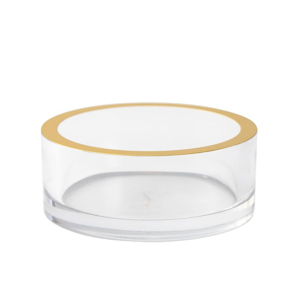Acrylic Clear Gold Trim Wine Bottle Coaster