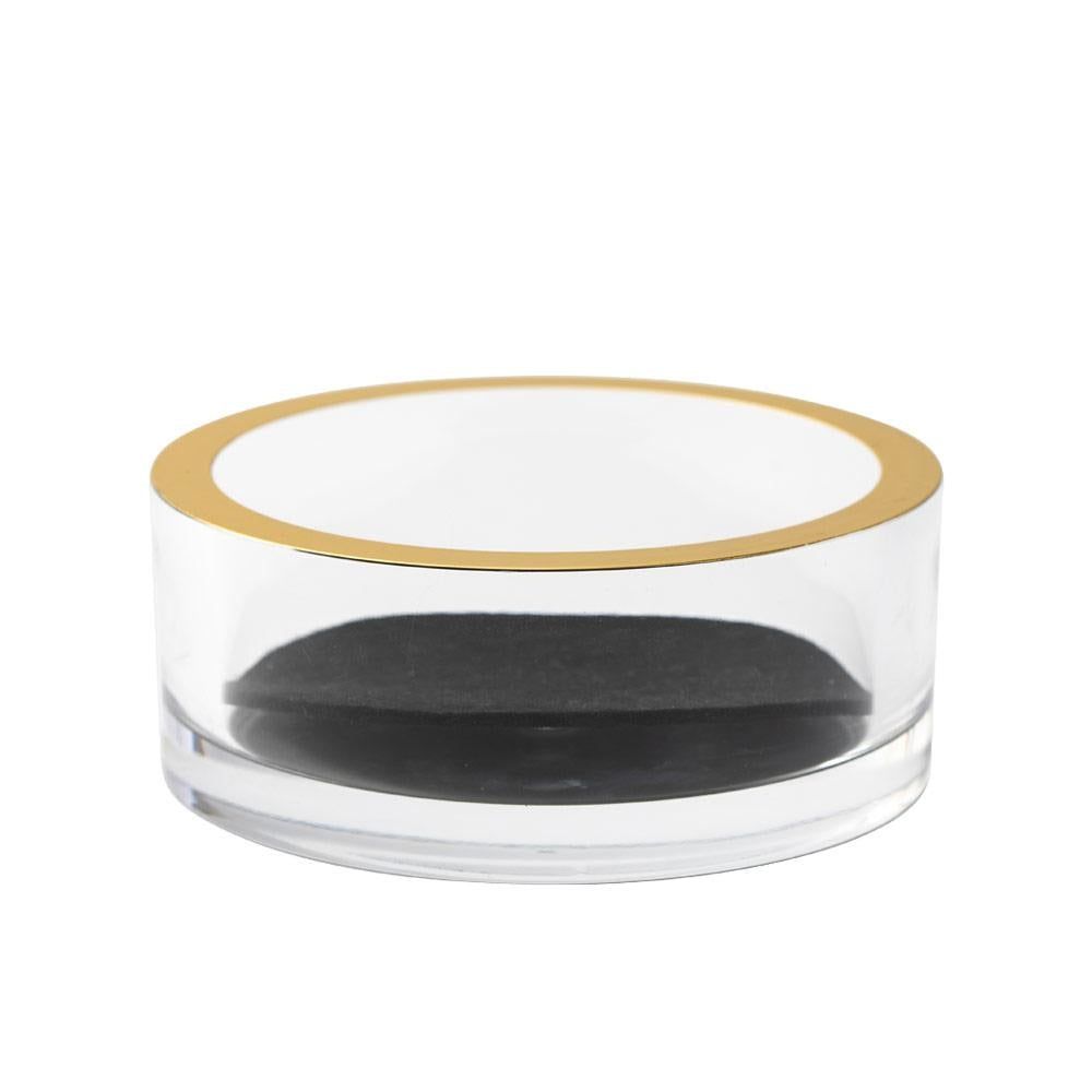 Acrylic Clear Gold Trim Wine Bottle Coaster