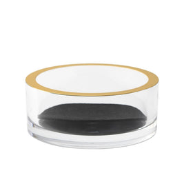 Acrylic Clear Gold Trim Wine Bottle Coaster
