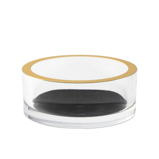 Acrylic Clear Gold Trim Wine Bottle Coaster