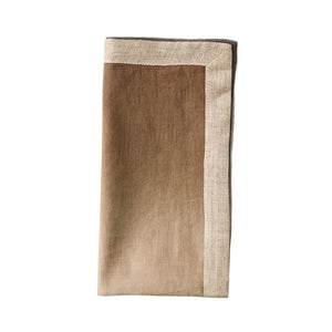 Dip Dye Napkin in Beige, Taupe,and Gray Set/4