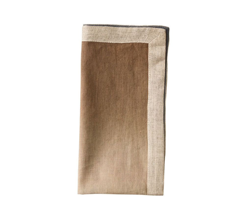 Dip Dye Napkin in Beige, Taupe,and Gray Set/4