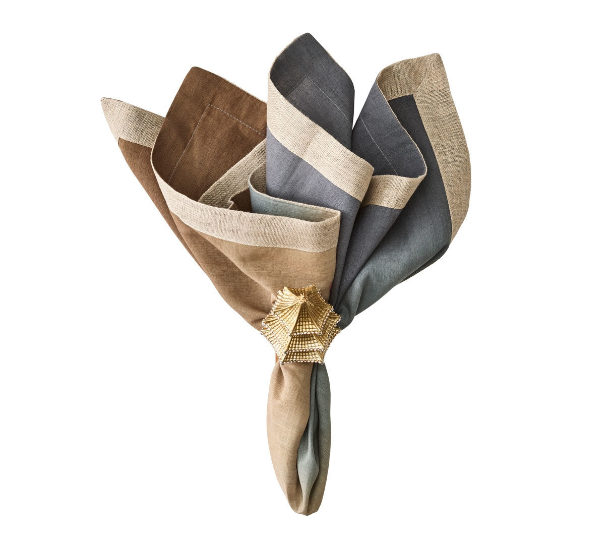 Dip Dye Napkin in Beige, Taupe,and Gray Set/4