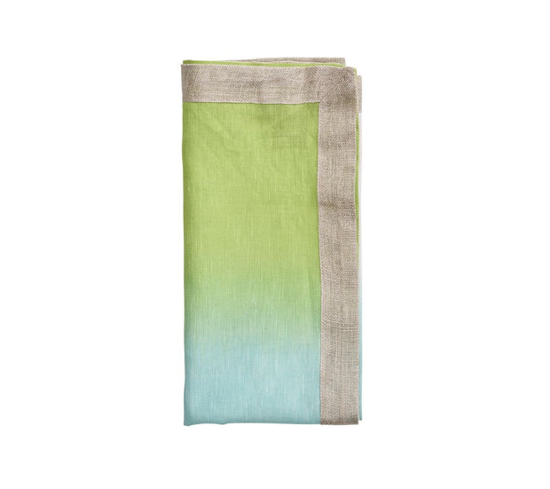 Dip Dye Napkin in Blue and Green Set/4