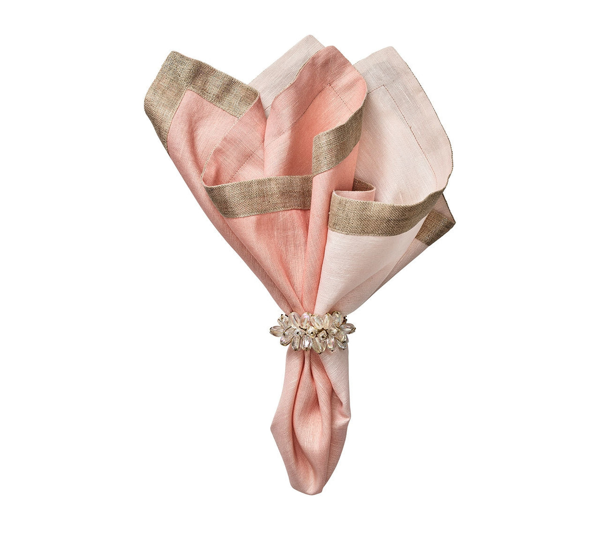 Dip Dye Napkin in Blush and Gold Set/4