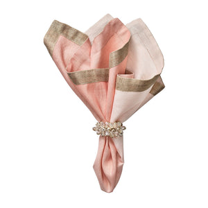 Dip Dye Napkin in Blush and Gold Set/4