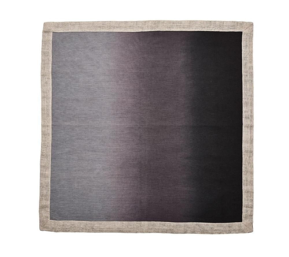 Dip Dye Napkin in Gray and Black Set/4