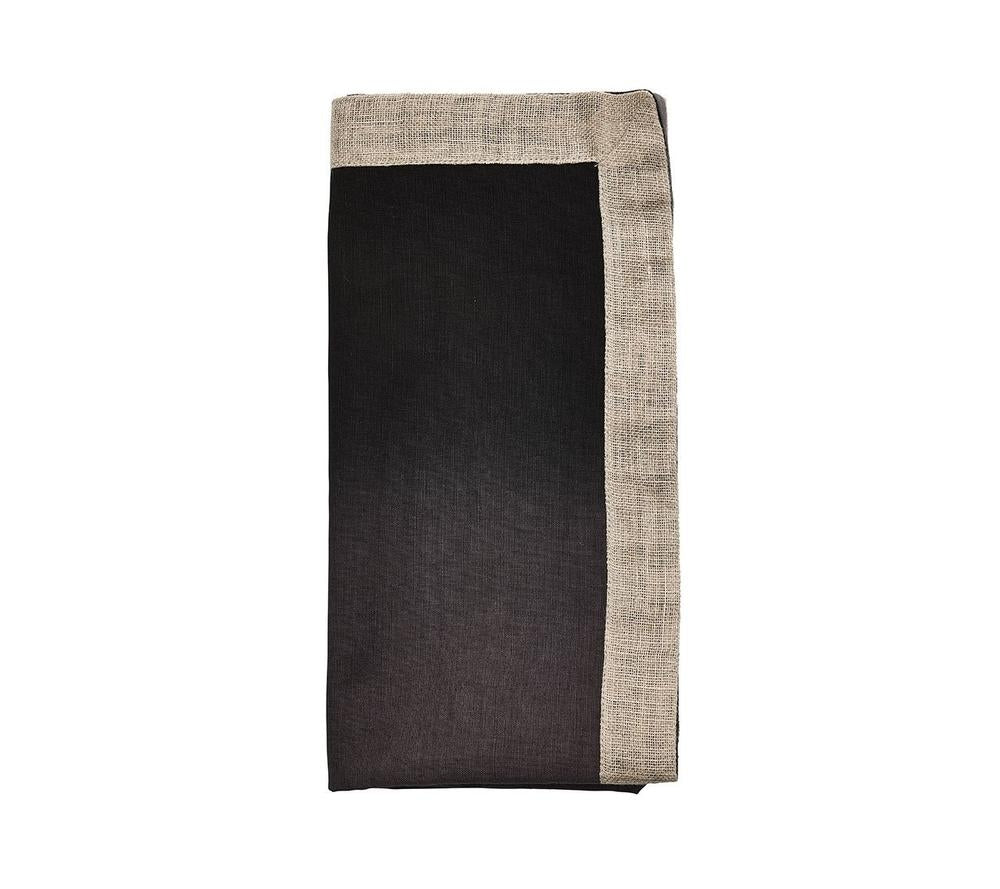 Dip Dye Napkin in Gray and Black Set/4